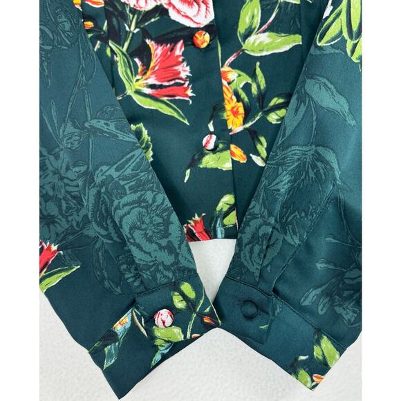 BCBGeneration Long Sleeve Pintuck Floral Blouse Womens Small1 - Picture 6 of 11